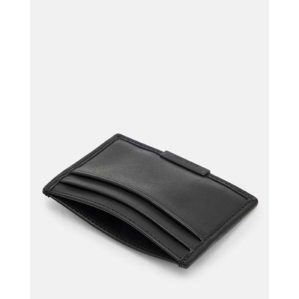 Allsaints Australia Mens Dove Leather Cardholder Wallet Black AU17-521